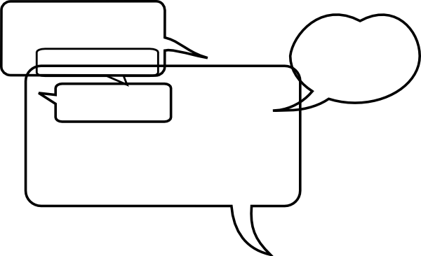 Speech Bubbles Line Svg Clip Arts 600 X 366 Px (600x366), Png Download