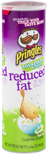 Pringles Reduced Fat Sour Cream N Onion Chip 14 Count (600x600), Png Download