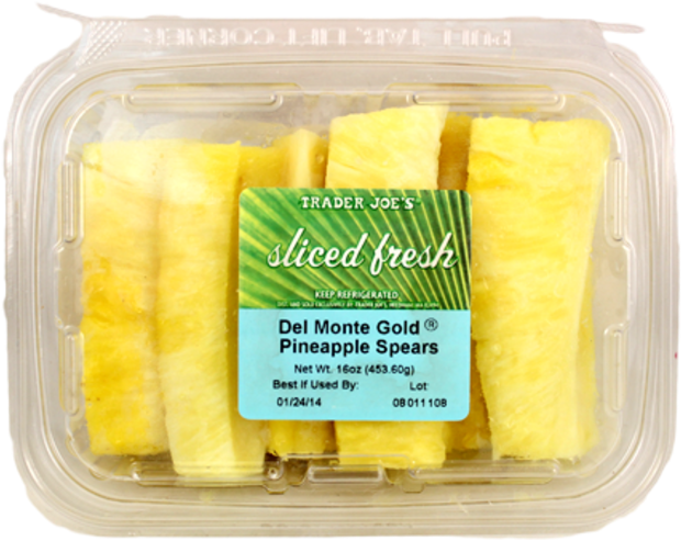 39884 Pineapple Spears - Trader Joe's Pineapple Spears (800x643), Png Download