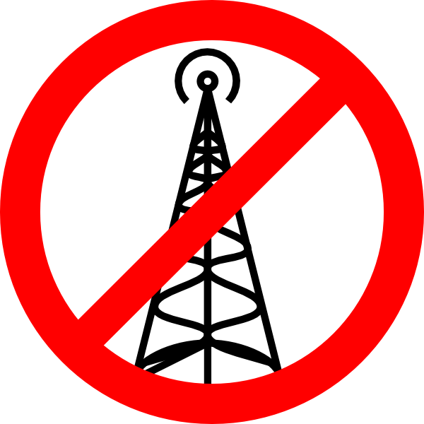 No Wireless Tower Clip Art - No Cell Phone Towers (600x600), Png Download