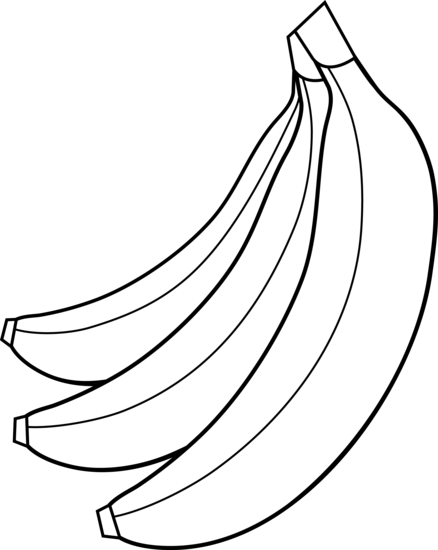 Png Transparent Library Bananas Clipart 3 Banana - Clip Art Ng Banana Black And White (438x550), Png Download