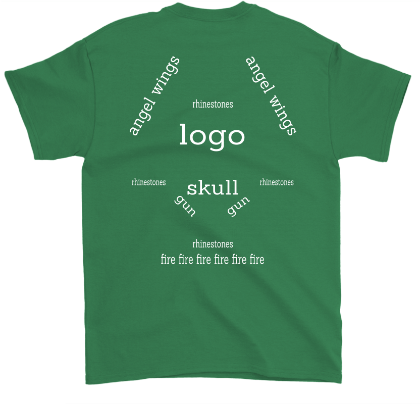 Angles Wings Logo Skull Gun Rhinestones Fire Shirts - Shirt (1024x1024), Png Download