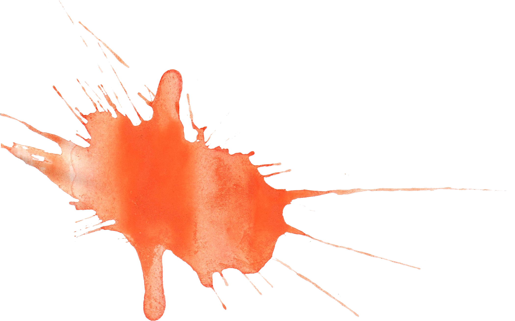 12 Orange Watercolor Splatter - Watercolor Painting (2100x1311), Png Download
