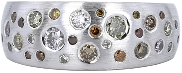 Coloured Diamond Ring - Circle (378x378), Png Download