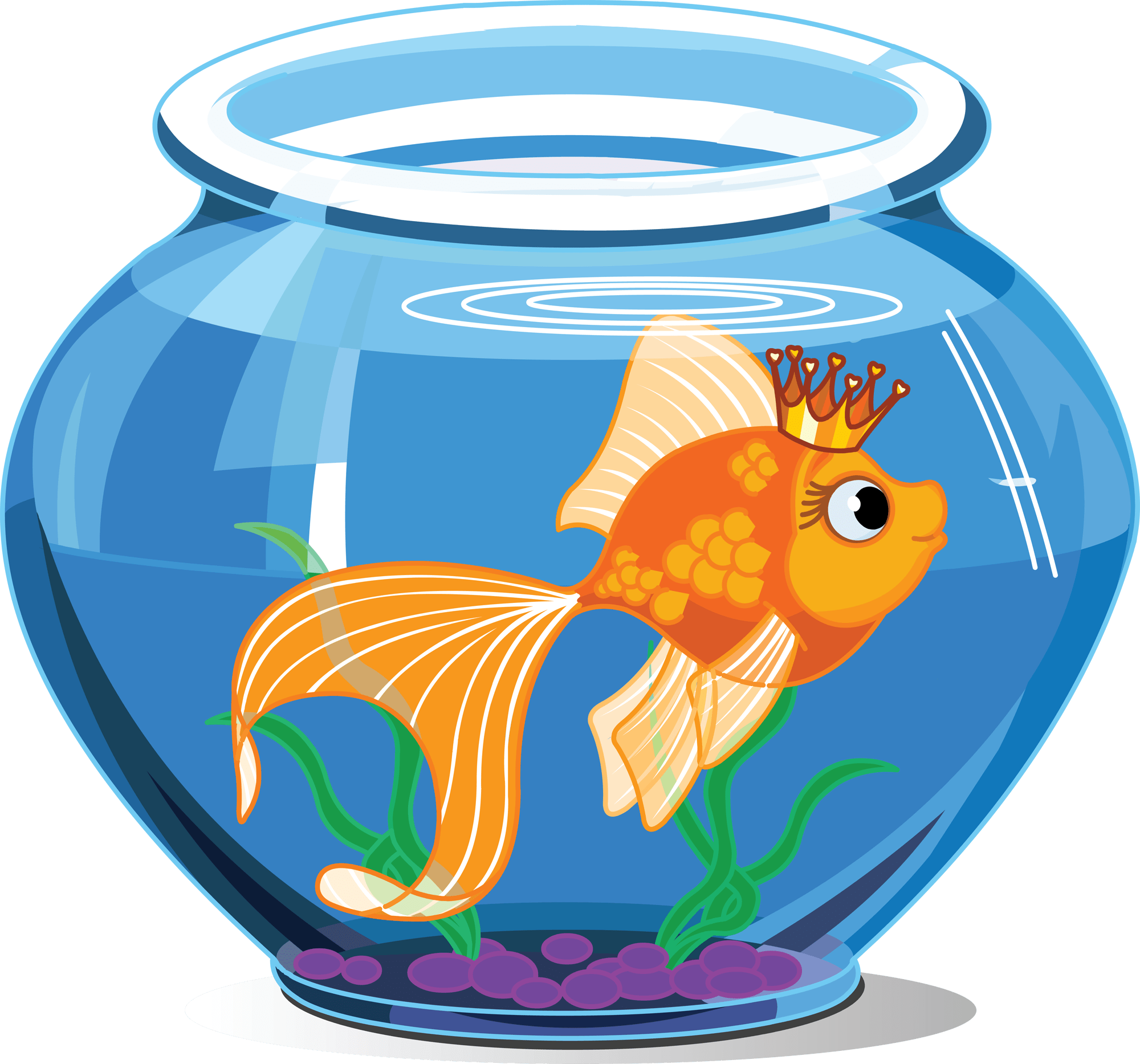Fish Tanks Justin Ide Clip Art Transparent Download - Goldfish Cartoon (2000x1867), Png Download