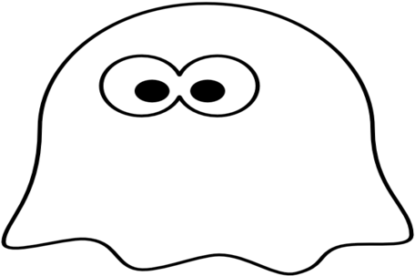 Cartoon Coloring Medium Size Scary Cartoon Ghost Png - Outline Clipart Ghost (476x333), Png Download