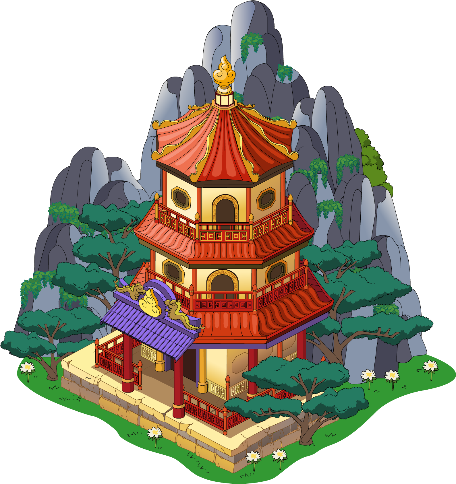 Fg Building Pagoda - Illustration (1653x1767), Png Download