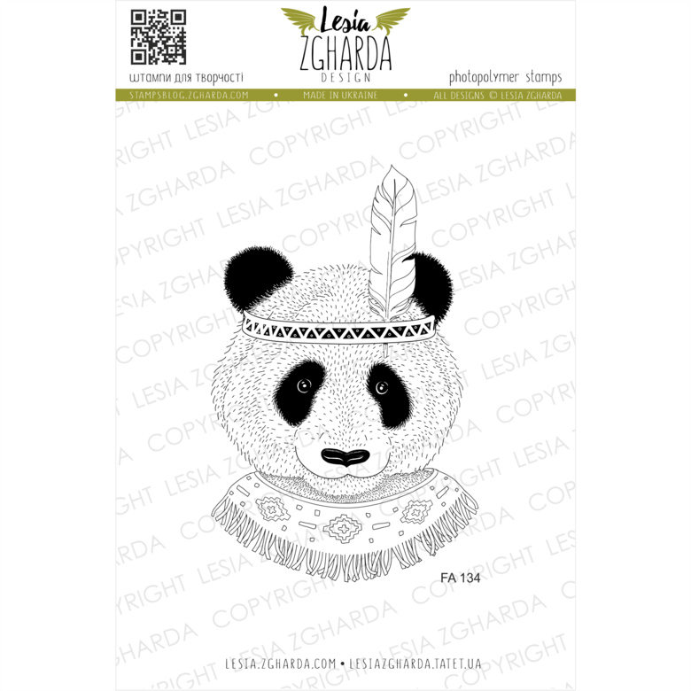{fa134} Stamp "tribal Panda Girl" Buy From E Shop - Cartoon (780x780), Png Download