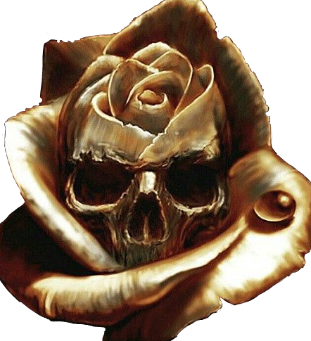 Roses And Skulls Purple (442x485), Png Download