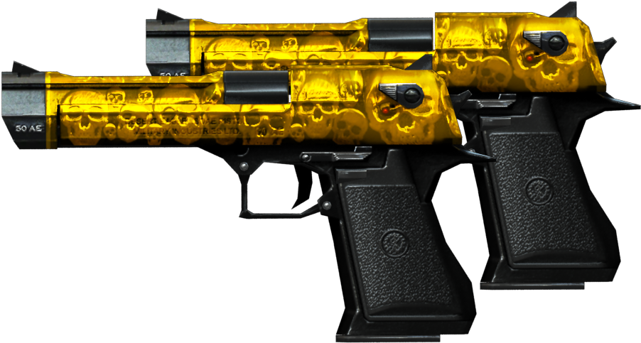 Dualdegoldskull - Imi Desert Eagle (1280x720), Png Download