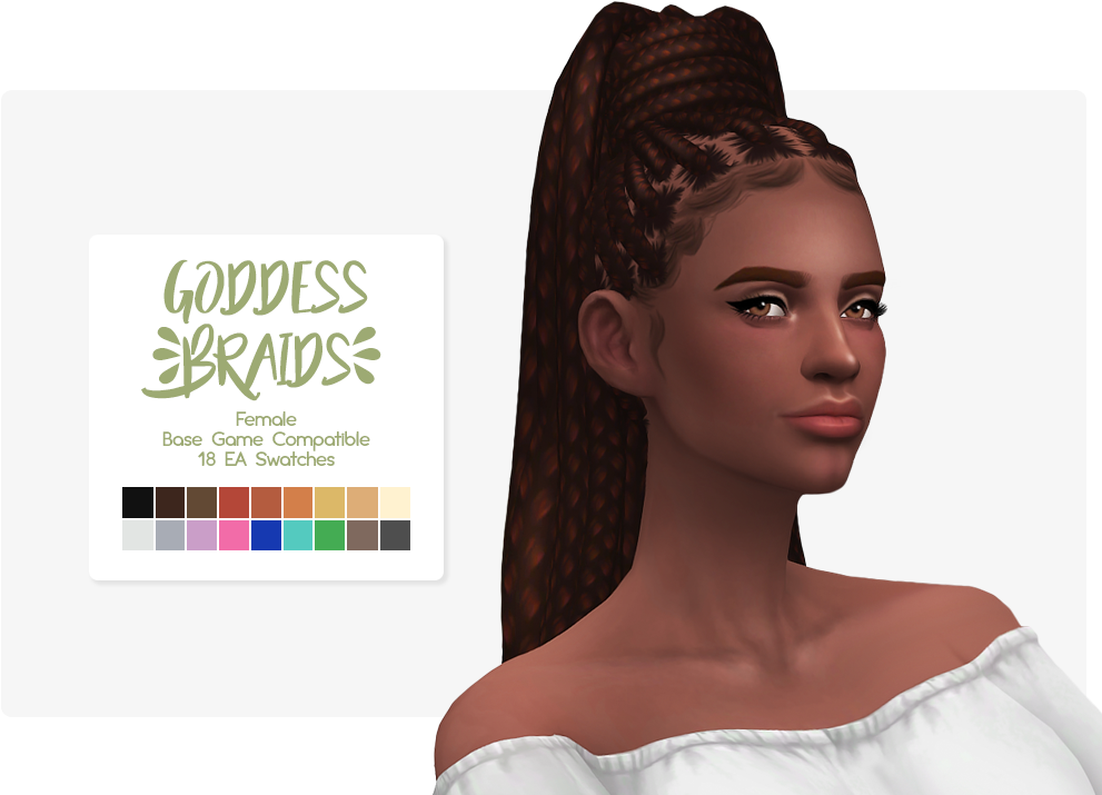 After Seeing These Gorgeous Braids By @ebonixsims, - Braided Hairstyles Sims 4 (1000x720), Png Download