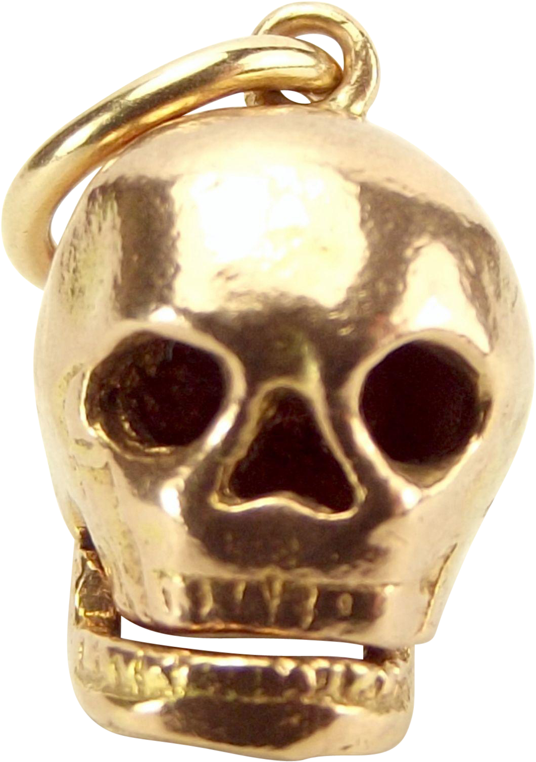 Vintage 9ct Gold Skull Opening Jaw Charm 1950's/60's - Skull (1508x1508), Png Download