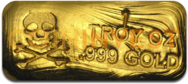 1 Oz Gold Bar - Gold Bar (400x400), Png Download