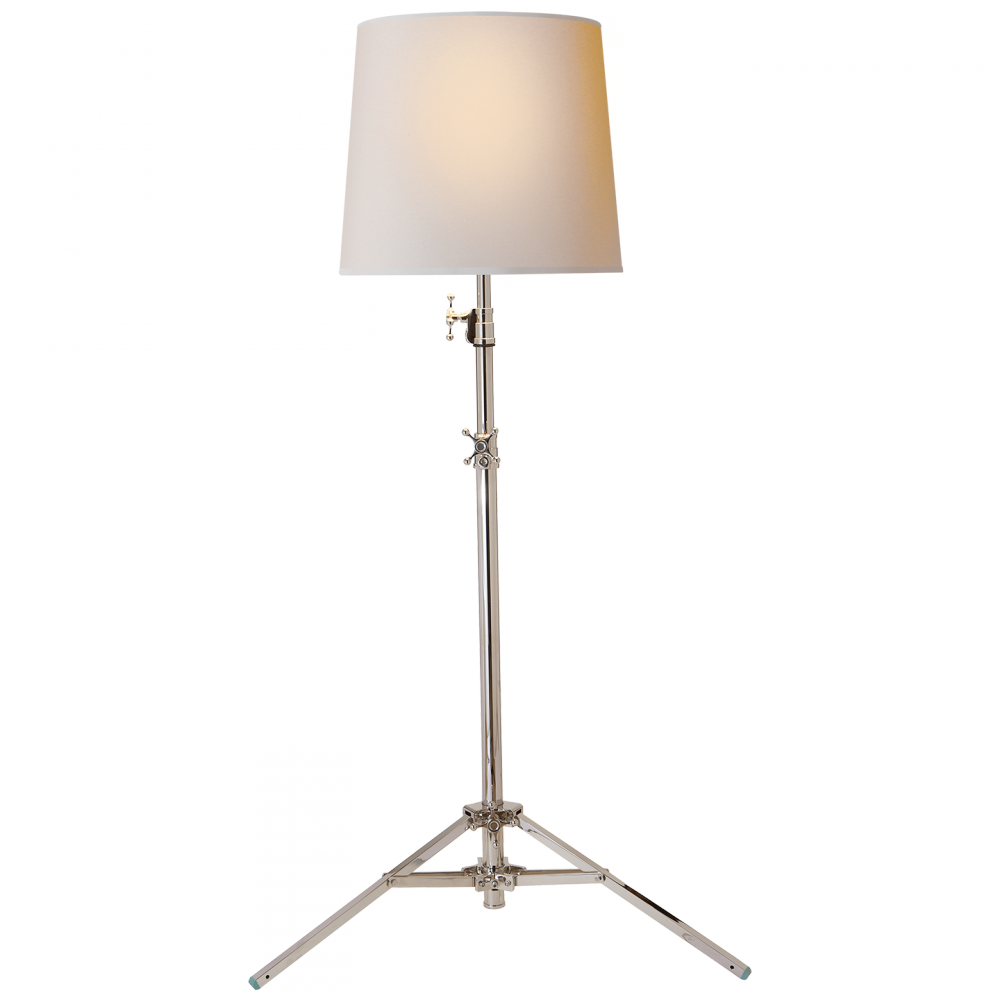 Studio Floor Lamp In Polished Nickel With Natura - Circa Lighting (1000x1000), Png Download