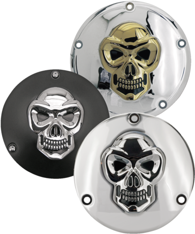 These "three Dee" Design Skulled Aluminum Derby Covers - Calavera (422x480), Png Download