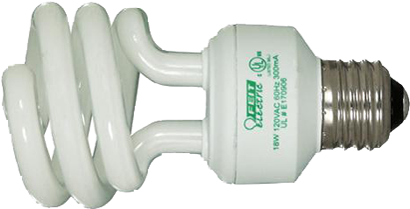 Compact Fluorescent 18w Mini Twist Light Bulb (484x390), Png Download