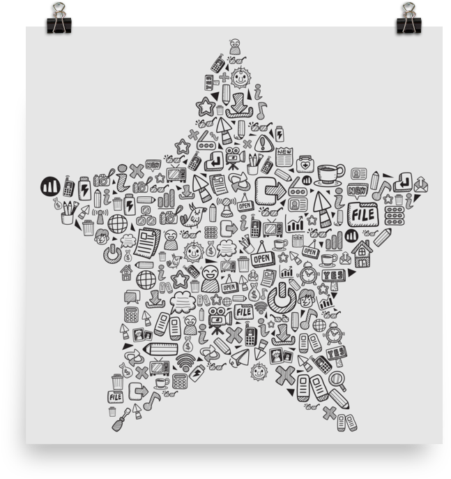 Paper Doodle Poster - Pattern (1000x1000), Png Download