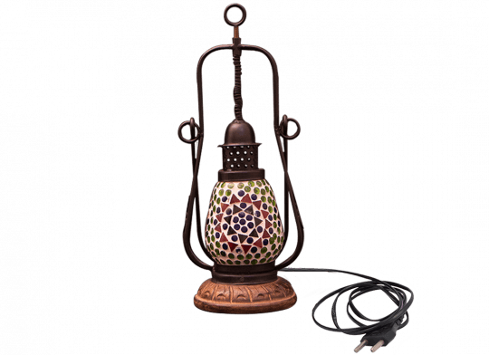 Mosaic Glass Hanging Lantern - Glass (540x392), Png Download