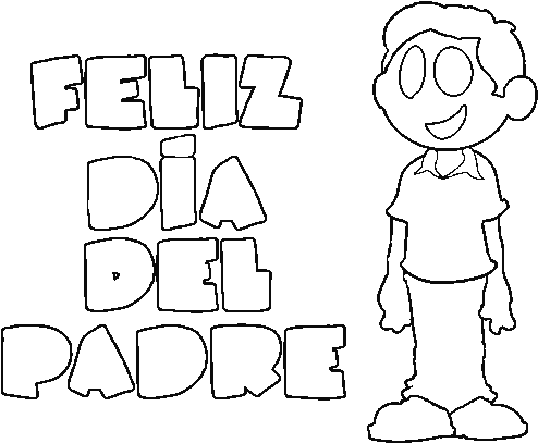 Dibujo De Feliz Día Del Padre Para Colorear - Feliz Dia Del Papà Para Colorear (600x470), Png Download
