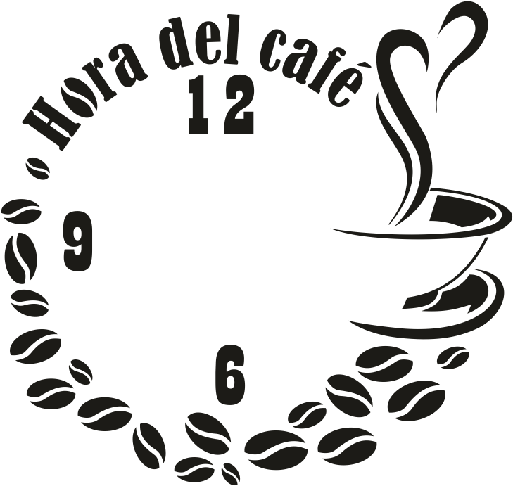 Reloj Hora Del Café - Desenhos Paredes Cafe (800x774), Png Download