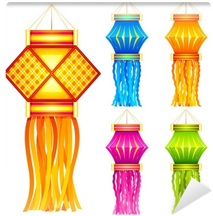 Vector Illustration Of Colorful Diwali Hanging Lantern - Diwali Hanging Lantern (400x400), Png Download