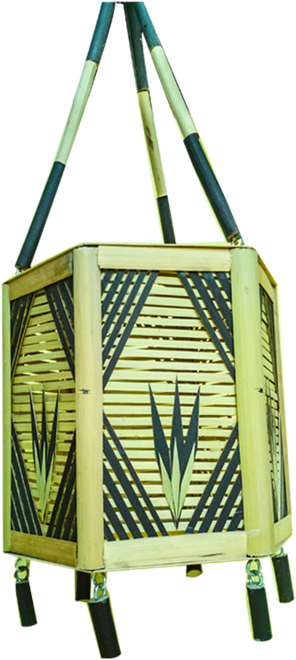 Bamboo Yellow And Brown Decorative Wall Hanging Lantern - Lantern (1000x1000), Png Download