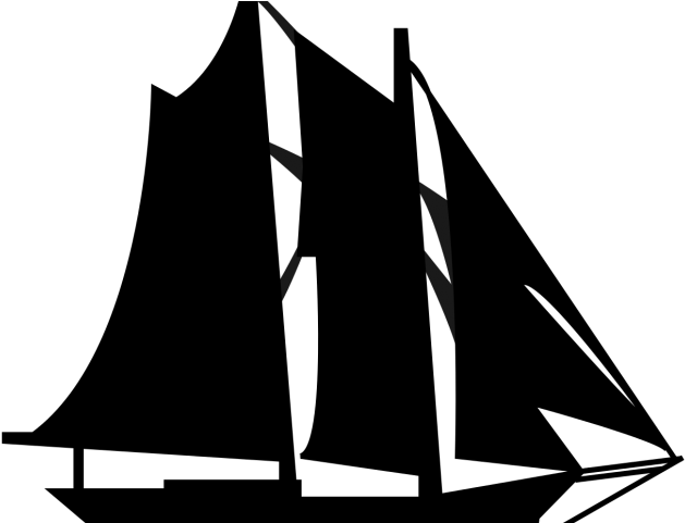 Sailboat Clipart Schooner - Schooner Outline (640x480), Png Download