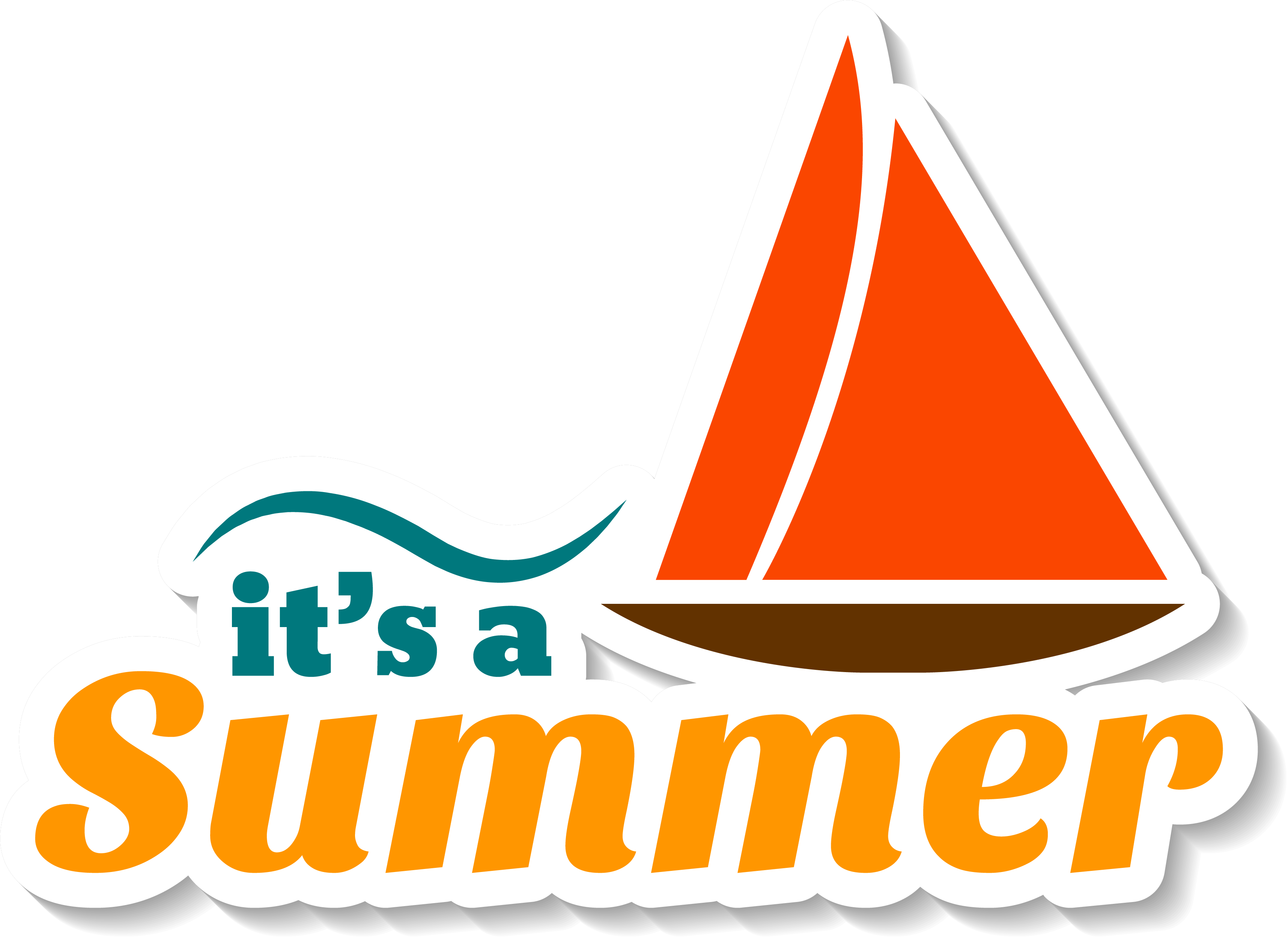 Sailboat Clipart Summer - Summer (3432x2501), Png Download