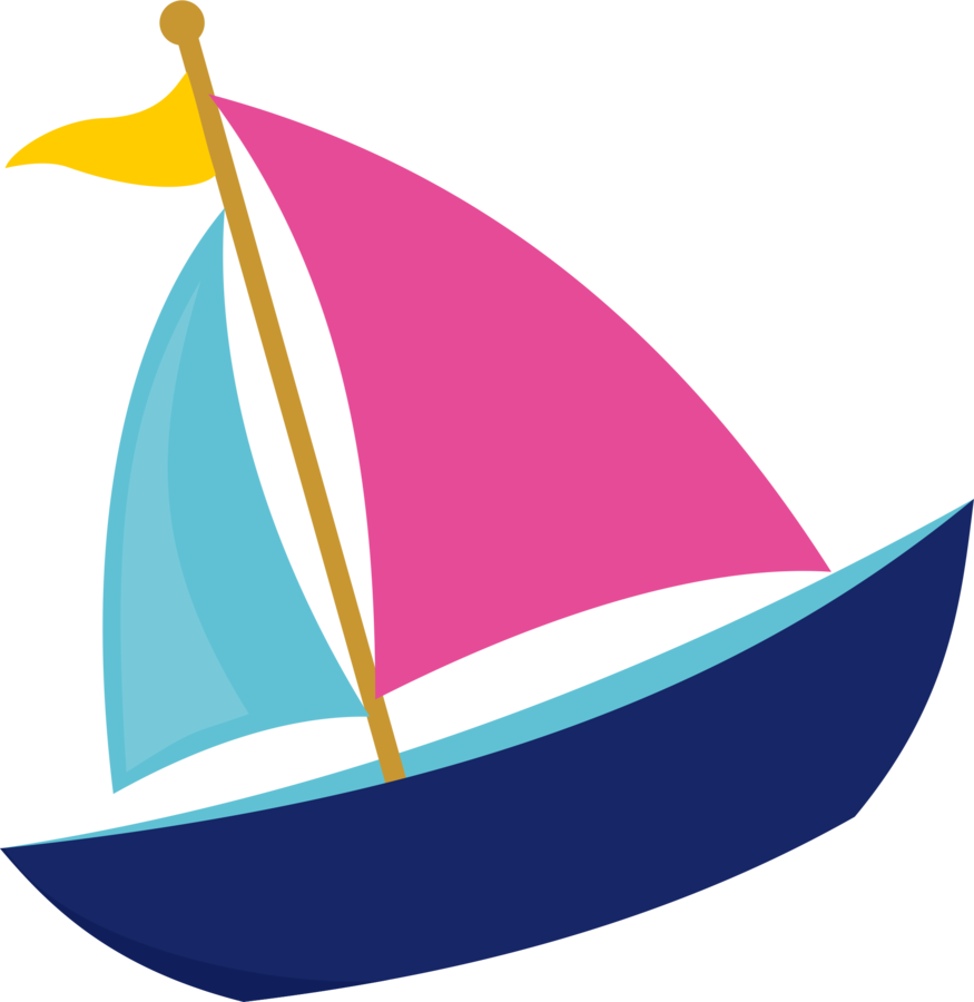 Sailboat Clipart File - Pink And Navy Sail Boat Clip Art (875x900), Png Download
