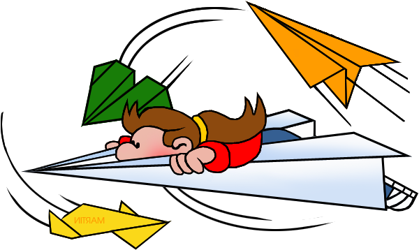 Flying Paper Airplane Clipart - Paper Airplane (621x381), Png Download