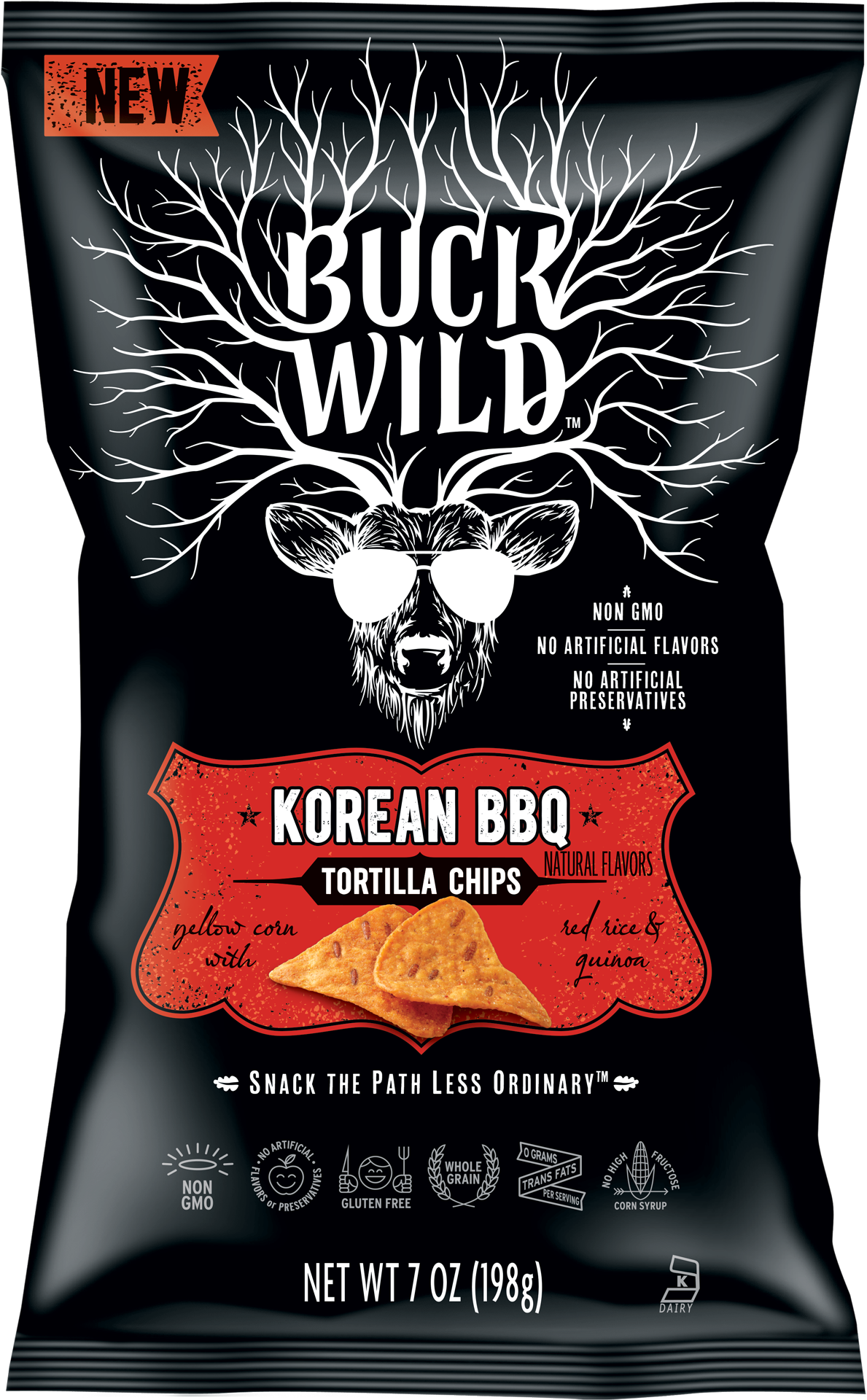Buck Wild Korean Bbq Tortilla Chips 5.5 Oz. Bag (1219x2134), Png Download