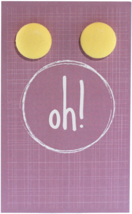 Yellow Button Earrings - Earring (480x480), Png Download
