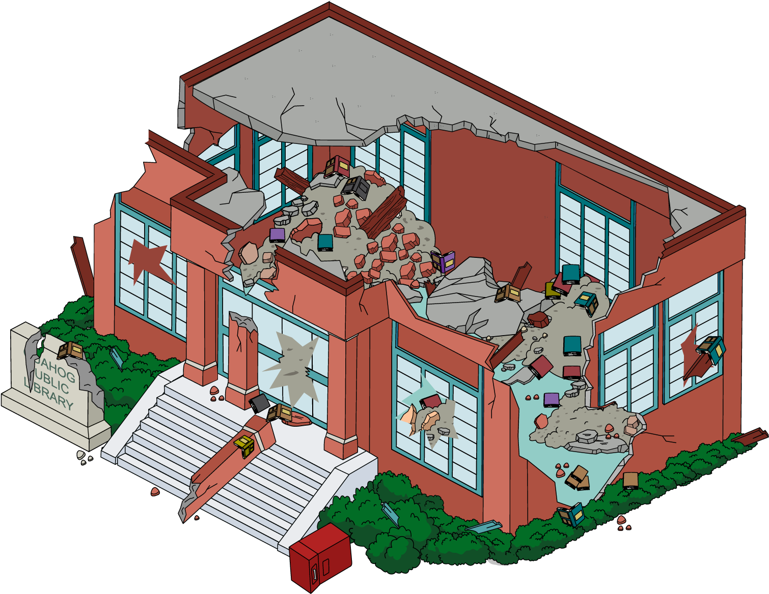 Building Library Destroyed - Family Guy (1700x1492), Png Download