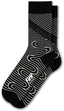 Not Quite Stripes, This Striking Design Of Wavy White - Sock (498x498), Png Download