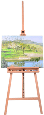 Painting On Easel - Mont Marte Tripod Easel H.d. Beech (400x400), Png Download