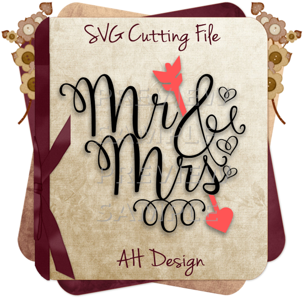 Mr & Mrs Heart Shaped Word Art Svg Dxf Png Files - Big Piece Of My Heart Lives (600x600), Png Download