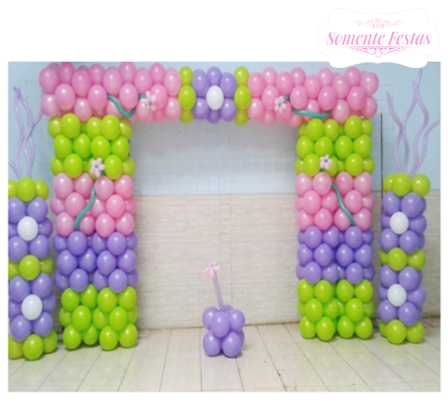 Coluna De Balões - Coluna De Balão Png (550x461), Png Download