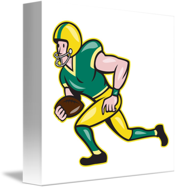 American Football Wide Receiver Running Ball By Aloysius - American Football (606x650), Png Download