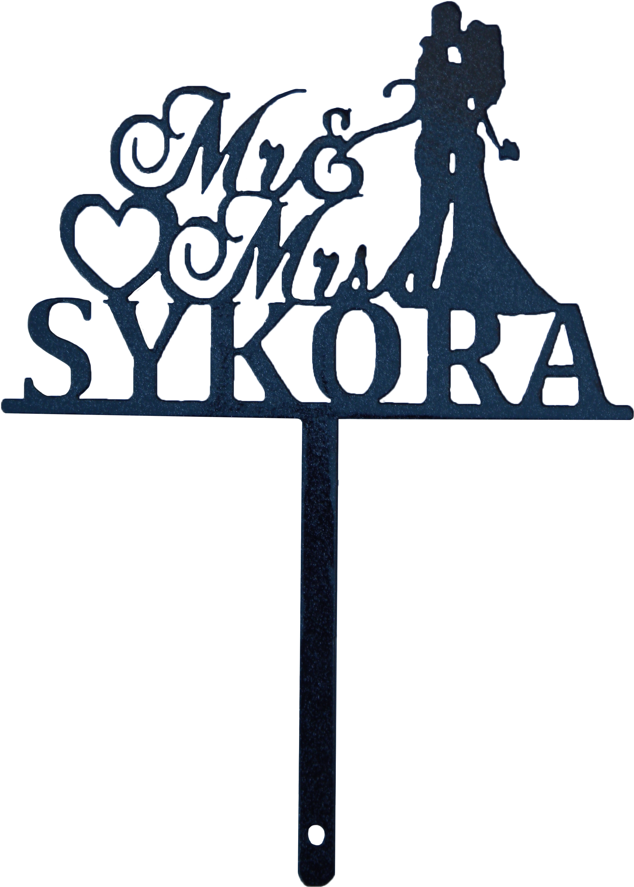 And Mrs - Wedding Cake Topper,mr And Mrs Cake Topper With Surname,heart (2736x3648), Png Download