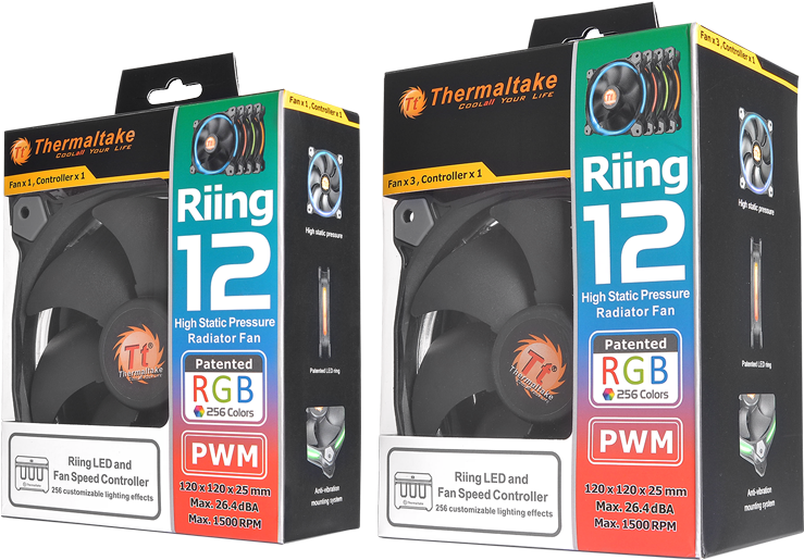 Riing 12 Led Rgb Colors Fans Are Available In Single - Thermaltake Riing 12 Led Rgb Fan Case Fan (800x530), Png Download