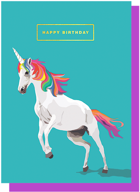 A6 Happy Birthday Card, 109 X 155mm, Caption In Gold - Greeting Card (498x664), Png Download