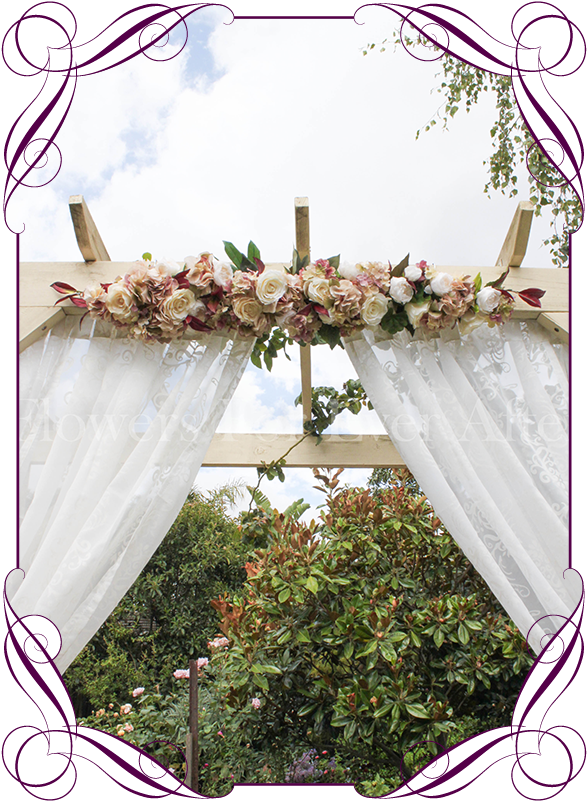Vintage Pastel Wedding Arbor Arch Amp Table Decoration - Floral Design (608x822), Png Download