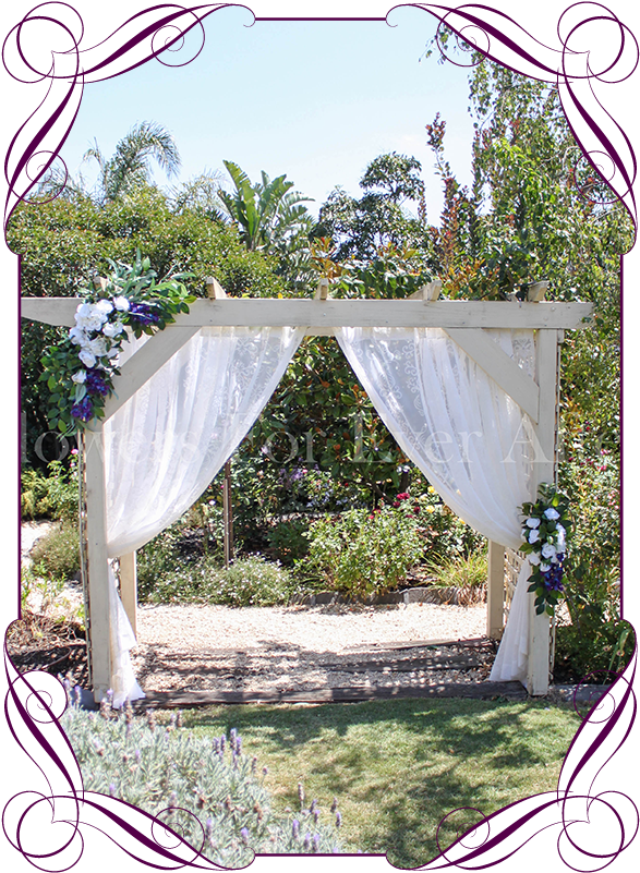 Silk Artificial Corner Style Blue Galaxy Orchids, White - Centrepiece (608x822), Png Download