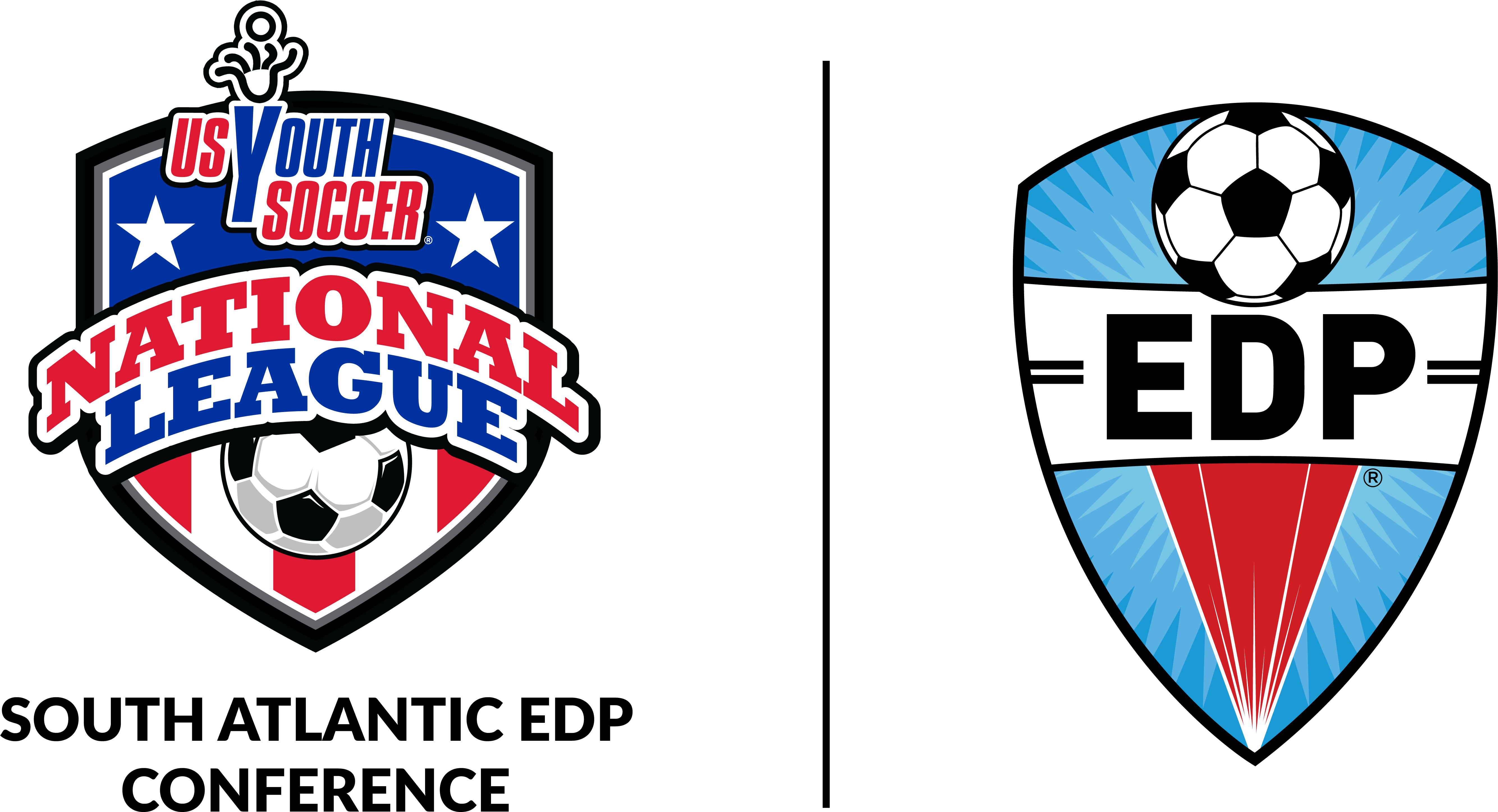 Us Youth Soccer South Atlantic Conf Edp Logo Lockup - National Soccer League Us (6458x3000), Png Download