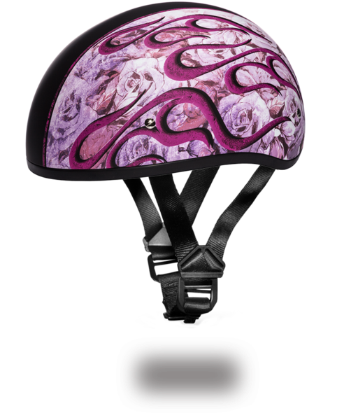 D - O - T - Daytona Skull Cap- W/ Flames Pink - Daytona Helmets Slim Line Skull Cap D.o.t. Approved (600x600), Png Download