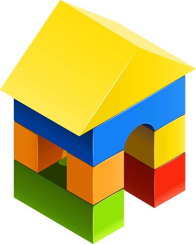 Toys Clipart Wooden Toy - Casa De Bloques De Juguete (644x800), Png Download