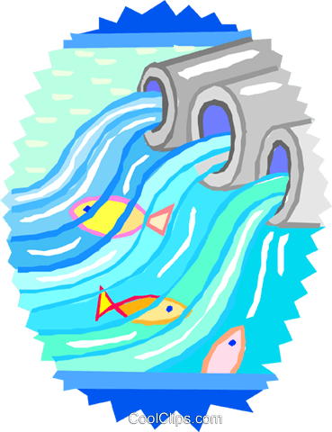 Fish Swimming Polluted Water Royalty Free Vector Clip - Does Water Pollution Happen (369x480), Png Download