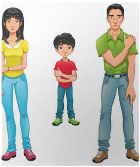 Vector Cartoon Characters - Dibujos Familias (400x400), Png Download