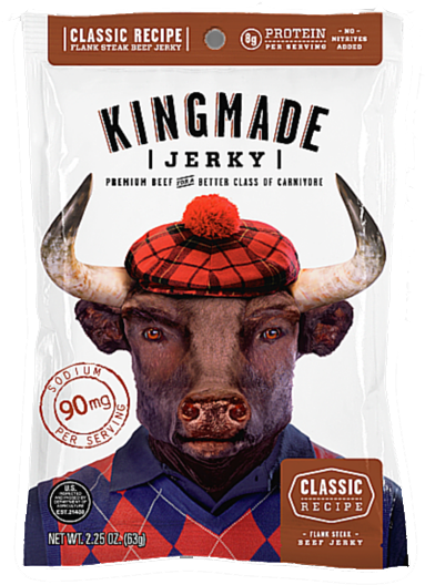 Classic Recipe - 6 Pack - Kingmade Jerky - - Kingmade Jerky (398x562), Png Download