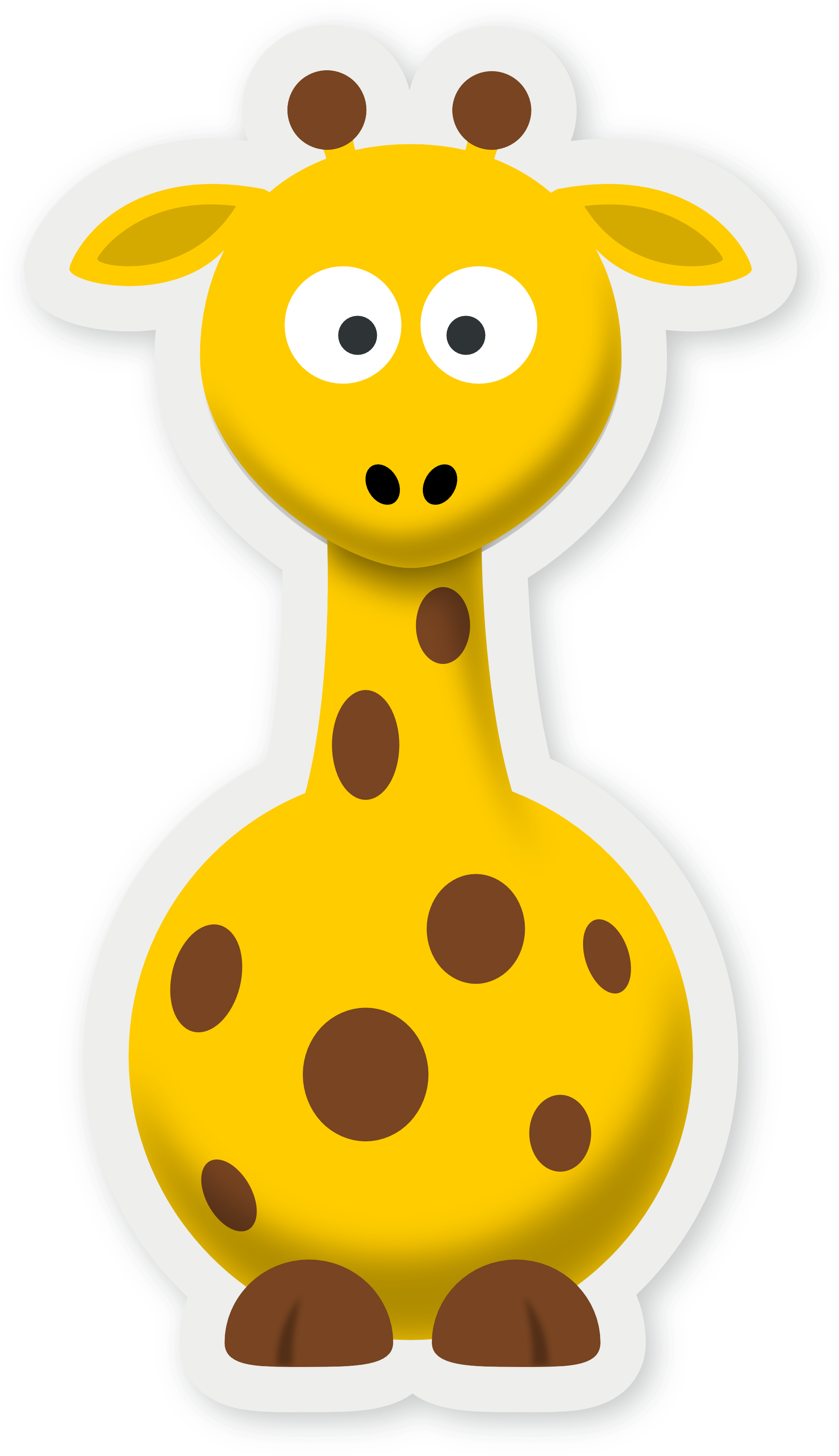 Pics Of Cartoon Giraffes - Cartoon Giraffe With Transparent Background (1979x3424), Png Download